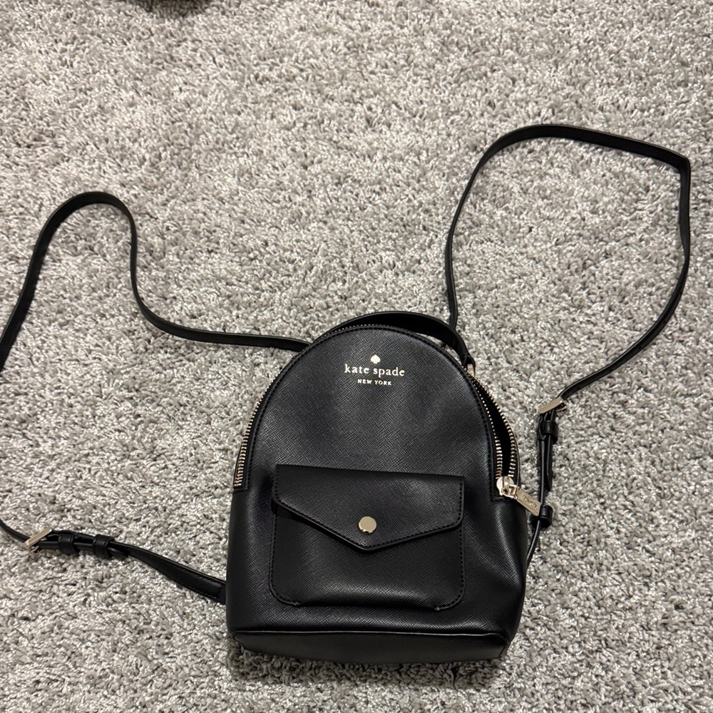 Kate Spade Black Leather Backpack